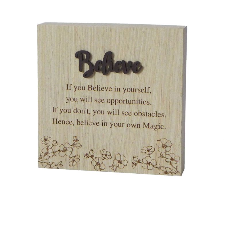 Believe Wishes Wooden Plaque