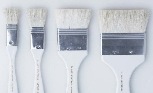 1-inch flat artist brush with soft goat hair, designed for smooth washes and precision control. Perfect for all artists.