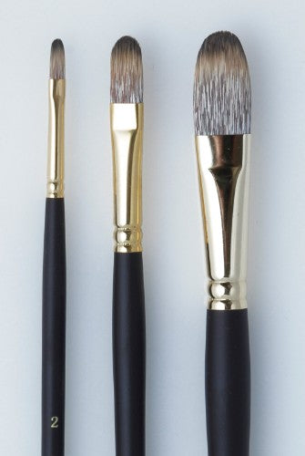 Artist Brush - As Mongoose (Imit) Filbert 4 with fine synthetic hair, soft yet firm, ideal for detail work and seamless blending.