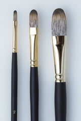 Artist Brush - As Mongoose (Imit) Filbert 0 with fine synthetic hair, ideal for detailed painting and various techniques.