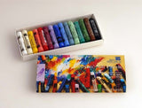 Artist Pastels Set of 15 vibrant colors, perfect for blending and drawing, packaged in a convenient clam shell case.