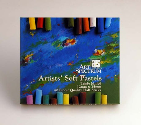 Artist Pastels Set featuring 40 vibrant half-sticks made from high-quality pigments for smooth application and blending.