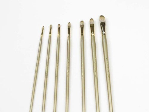 DASS2100 Syn-Mong L/H Filbert #16 artist brush with premium filaments, gold ferrule, and elegant design for versatile painting.
