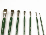 Artist Brush - S6400 Mightlon L/H Bright #2 with thick filaments and polished handle, mimics hog bristle for precision painting.