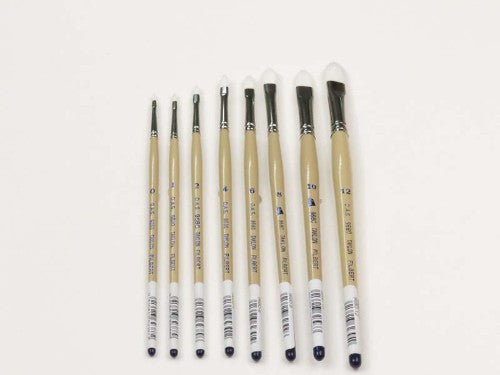 Artist Brush - S9680 White Taklon Filbert #0, ideal for watercolor and acrylic, features durable filaments for blending and details.