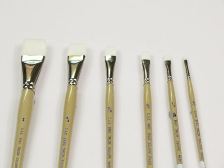 Artist Brush S9860 features a 1/2" square wash design with durable White Taklon filaments for versatile painting applications.