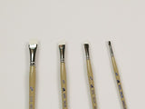Artist Brush - S9950: 1/8" white taklon angular brush for precise detailing in watercolor, acrylic, and gouache painting.