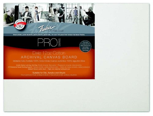 Fredrix Archival Panel 9x12: premium cotton canvas board for versatile painting, mounted on durable acid-free MDF.