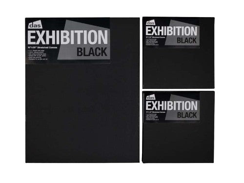 Das Exhibition Black 1.5 Canvas 12x12 inches, medium-grain, durable cotton surface for versatile painting techniques.