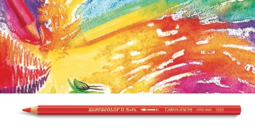 Water-soluble Supracolour Golden Yellow (3) artist pencil for vibrant blending, shading, and watercolour effects.