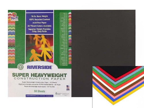 Vibrant 12x18 construction paper in assorted colors, perfect for crafts, scrapbooking, and creative projects.