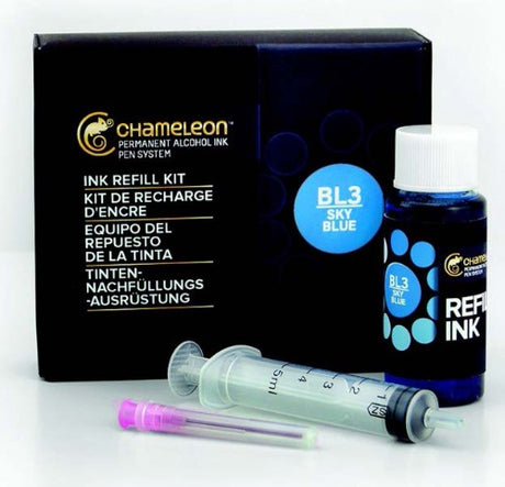 Chameleon Refill 25ml in Olive Green, vibrant alcohol-based ink for artists, ideal for blending and layering in artwork.