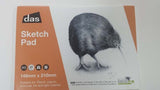 A5 Das Sketch Pad (Kiwi) with 20 sheets of 110gsm paper for versatile media like pencil, ink, and charcoal.