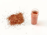 Apricot glitter in a 10gm container, perfect for adding sparkle to crafts, card making, and festive decorations.