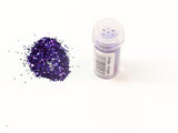 Ultra-fine 1/24" purple glitter in a 10g pack, perfect for crafting, scrapbooking, and adding sparkle to DIY projects.