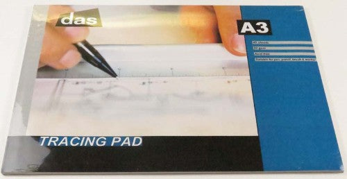 Das Tracing Pad A3 with 90gsm paper, 40 sheets for detailed sketches and designs, ideal for artists and architects.