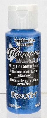 Ultra-fine Sapphire Blue glitter paint for arts & crafts, enhancing projects with enchanting sparkle and superior coverage.