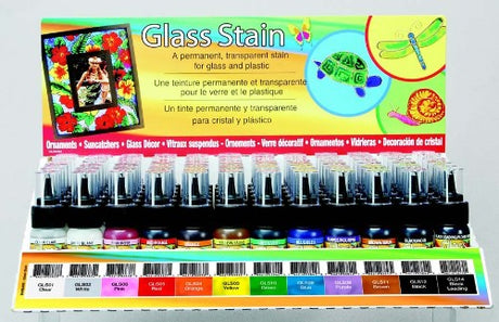 1oz bottle of brown glass stains ideal for artists, perfect for vibrant custom projects and suncatchers on glass and plastic.