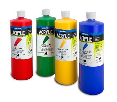 Vibrant 1L Derivan Acrylic Paint in Phthalo Blue, ideal for artists seeking high-quality, water-resistant color for various surfaces.