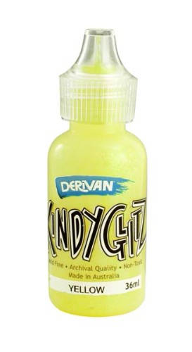 Yellow glitter glue in 5 x 36ml bottles, perfect for crafts and scrapbooking, safe for kids and dries flat.