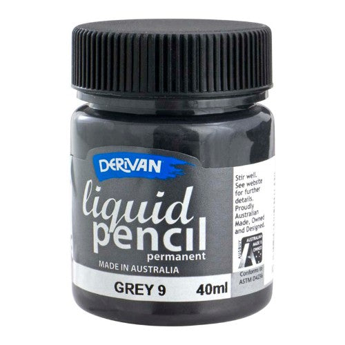 Acrylic Paint - Derivan Liquid Pencil 40ml Perm Grey 9