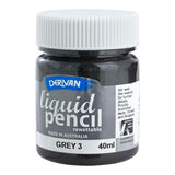 Acrylic paint in Rewet Grey 3, offering liquid graphite effects for versatile sketching and artistic precision.