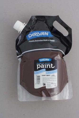 Acrylic paint in eco-friendly 2L, vibrant burnt umber for versatile techniques like mixing, painting, and printing.