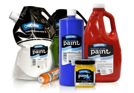 A 2L bottle of Derivan Student Flesh Base Acrylic Paint, ideal for vibrant color mixing and versatile art techniques.