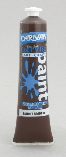 Acrylic paint in Burnt Umber, 75ml, with a smooth consistency for versatile applications in art and education.