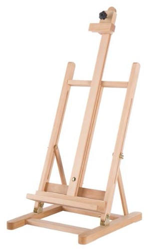 Large beech wood table easel with adjustable height, ideal for artists in home studios or art classes.