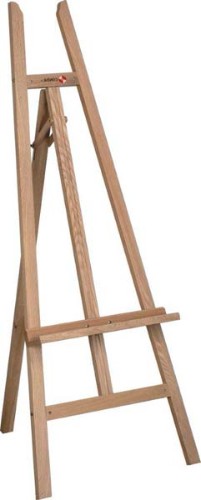 Wooden display easel at 162cm height, perfect for artists to support canvases up to 48cm x 60cm indoors or outdoors.