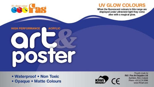 Fas A&P 2ltr Orange Poster Paint, vibrant, water-based, durable, ideal for art, signage, and craft projects.