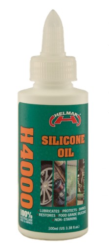 Helmar H4000 Silicone Oil 100ml - versatile food-grade lubricant for smooth operation and protection of various surfaces.