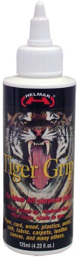 Helmar Tiger Grip 125ml adhesive bottle, ideal for versatile home use and crafting with strong adhesion to various materials.