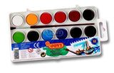 Jovi Water Colours set featuring 12 vibrant 22mm bars, ideal for smooth application and creative fun for ages 8+.