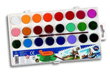 Vibrant set of 24 Jovi watercolour bars, easy to mix with water for creative painting projects by kids aged 8 and up.