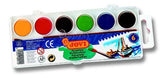 Vibrant Jovi Water Colours 22mm bars in a 6-pack, designed for children to create smooth, colorful artwork easily.