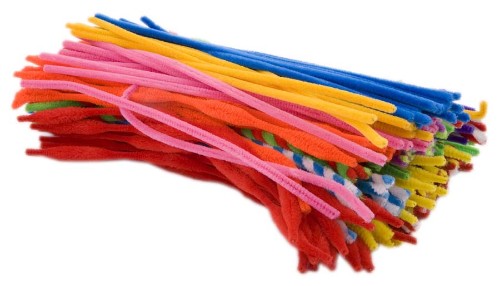 Assorted 30cm pipe cleaners in vibrant colors and unique shapes for creative arts and crafts projects, 200 pieces total.