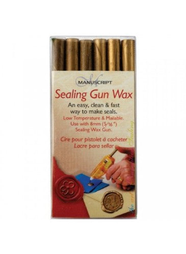 Golden sealing wax sticks in a pack of 72, designed for easy use with low-temperature sealing guns for elegant crafts.