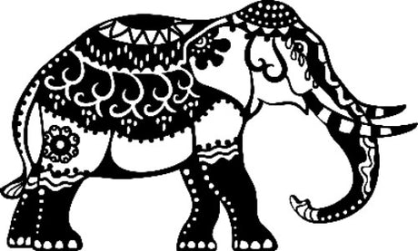 A durable A4 Indian elephant stencil for versatile crafting on various surfaces, perfect for art, scrapbooking, and fashion designs.