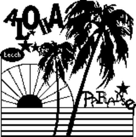 Artist stencil featuring Aloha Paradise design, 30x30cm, ideal for DIY projects on textiles, paper, and wood.