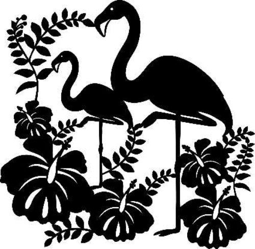 Artist stencil featuring a flamingo design, perfect for crafting on textiles, paper, and wood; reusable and eco-friendly.