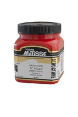 Matisse Structure Acrylic Paint 250ml in vibrant Napthol Scarlet S3, perfect for dynamic textures and long-lasting hues.