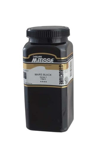 500ml Matisse Structure Acrylic Paint in Mars Black S1, ideal for textured effects and versatile application techniques.