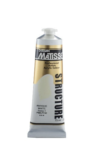 Matisse Str 75ml Acrylic Paint in Antique White S1, ideal for textured effects and vibrant, long-lasting artwork.