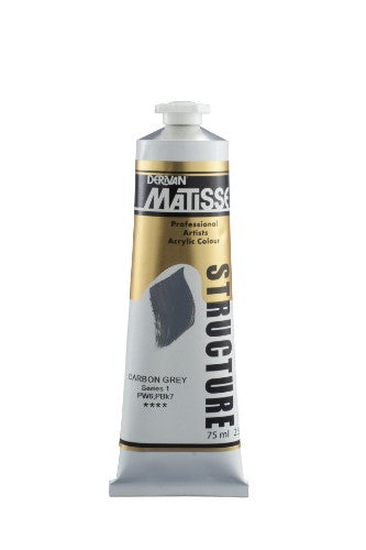 Matisse Structure Acrylic Paint in Carbon Grey S1, 75ml tube, ideal for textured effects in art projects.