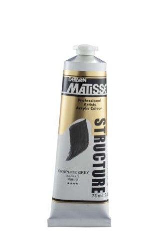 Acrylic paint in rich Graphite Grey, perfect for impasto techniques with high lightfastness and archival quality for artists.