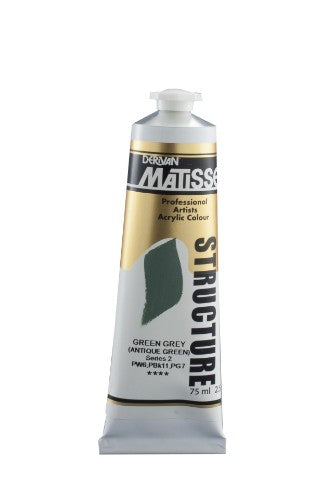 75ml tube of Matisse Structure Acrylic Paint in Green Grey (Antq), ideal for textured effects and vibrant, lasting artwork.