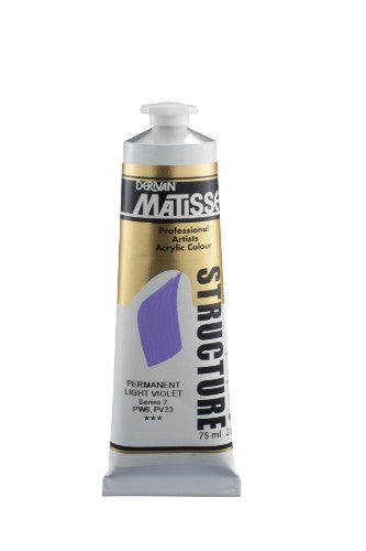 Matisse Structure Acrylic Paint in Permanent Light Violet S2, 75ml, perfect for vibrant, textured artwork with lasting color fidelity.