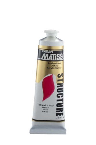 Matisse Structure 75ml acrylic paint in Primary Red, featuring rich impasto texture for bold, vibrant artwork.